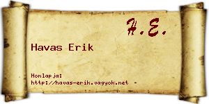 Havas Erik névjegykártya